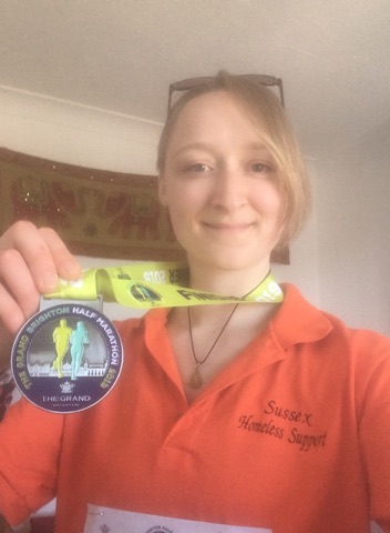 Amy Smith, SHS volunteer, runs Brighton Half Marathon
